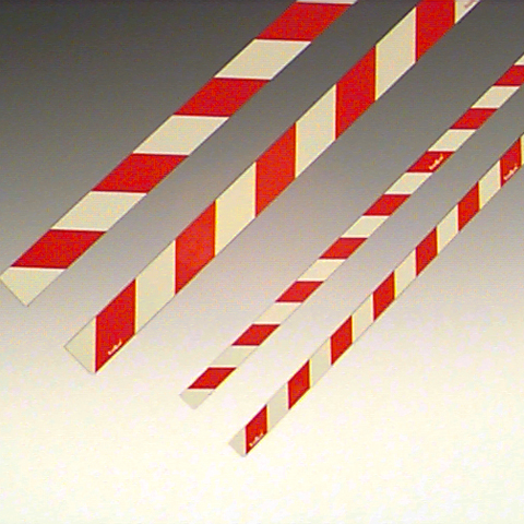 Výstražná páska červená/fotoluminiscenční, pravá, 3 cm