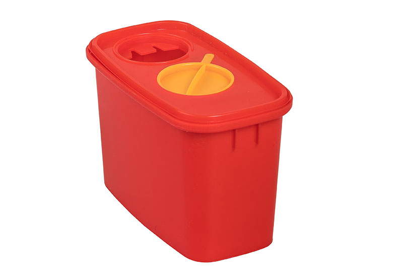 Klinik box - jednorázová nádoba 1 L (165/150 x 90/75 x 105 mm) ČERVENÝ bal. 50 ks