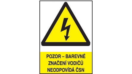 Pozor - barevné značení vodičů neodpovídá ČSN Fólie ( 9 x 3,2 cm - aršík 18 ks )