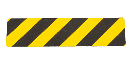 Protiskluzové samolepící obklady černo-žluté - jemné brusné zrno, bal. 10 ks (15 x 61 cm)