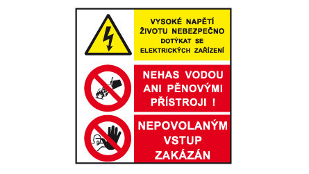 Vysoké napětí životu nebezpečno dotýkat se elektrických zařízení / - Plast - 30 x 30 cm